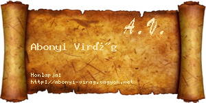Abonyi Virág névjegykártya